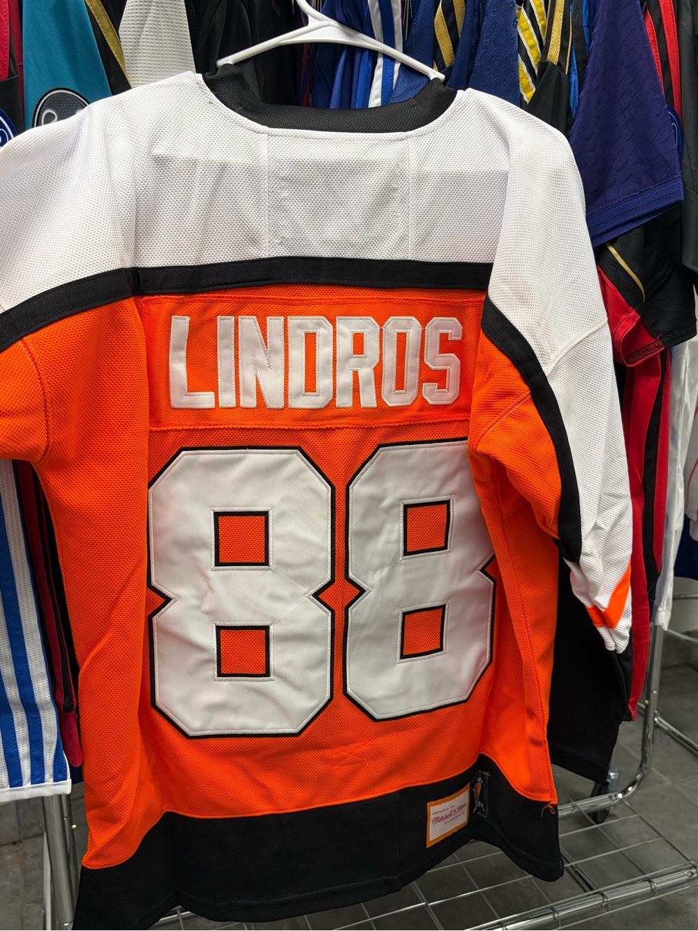 Vintage Lindros Mitchell & Ness Home Orange
